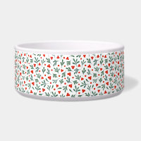 Berries And Winter Plant Leaves Seamless Pattern