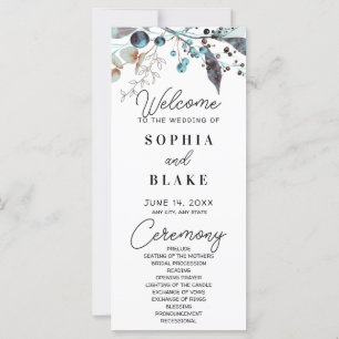 Berries bleues et grises et programme de mariage v