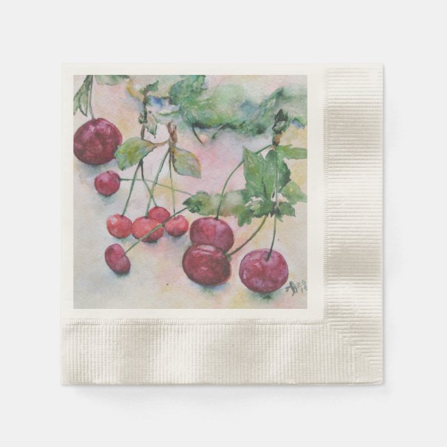 Berries. Cherries Napkin (Front)