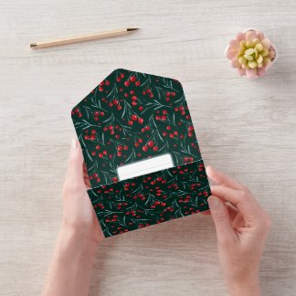 Berries Christmas - Traditional Christmas Colours All In One Invitation