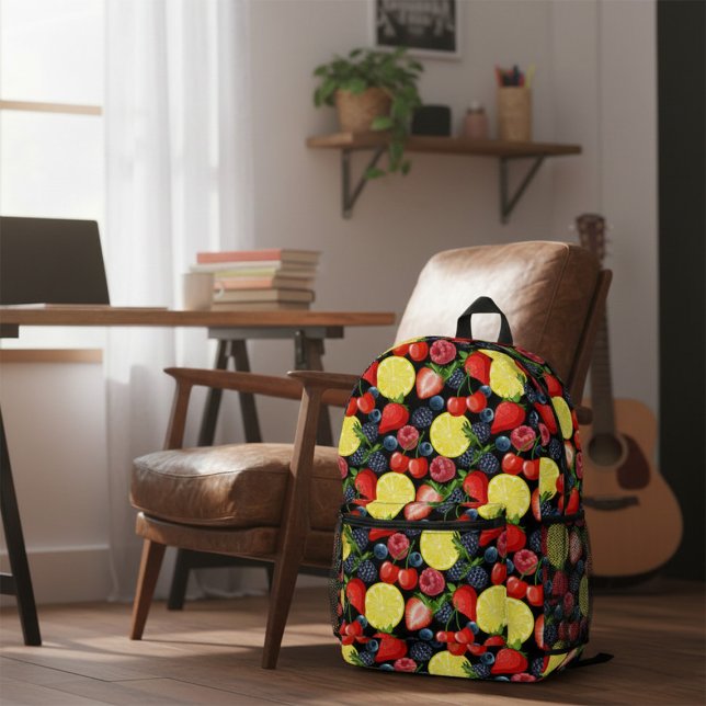 Berries & Citrus Slices  Printed Backpack (Creator Uploaded)
