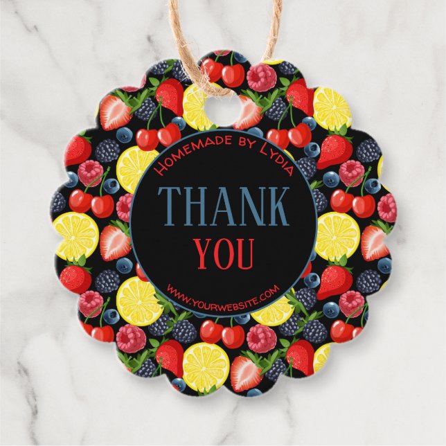 Berries & Citrus Thank You Tag  (Front)