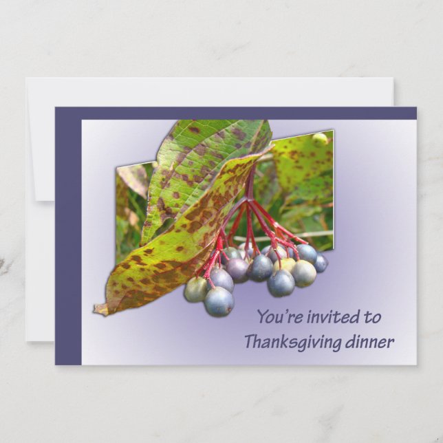 Berries d'automne Thanksgiving Invitation (Devant)