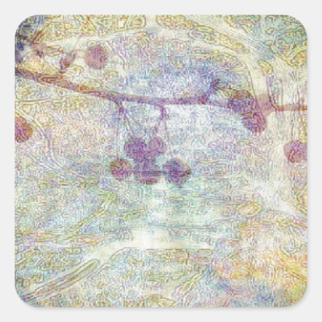 Berries Digital Collage Square Sticker (Front)