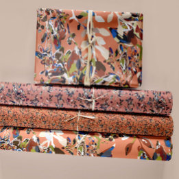 Berries Feuilles modernes Aquarelle Florale Orange