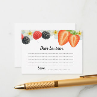 Berries First Birthday Time Capsule Advice Card
