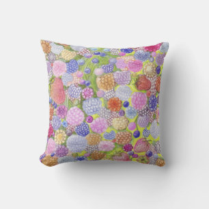 Berries In Coloured Pencil American Mojo Pillow