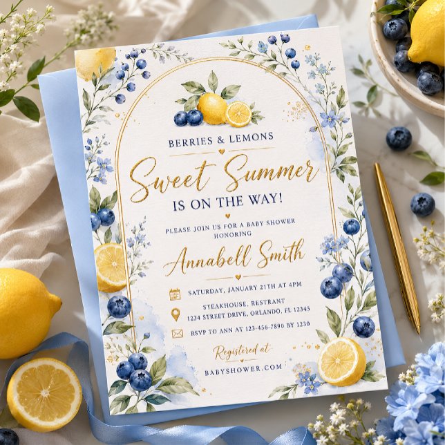 Berries & Lemons Baby Shower Invitation (Creator Uploaded)