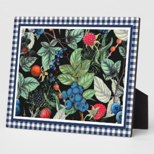 Berries Medley on Country Gingham  Plaque