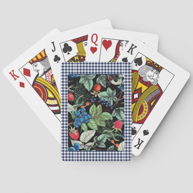 Berries Medley on Country Gingham Playing Cards (Back)