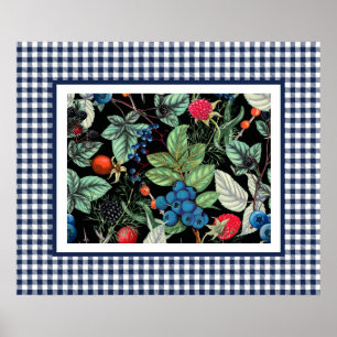 Berries Medley on Country Gingham  Poster