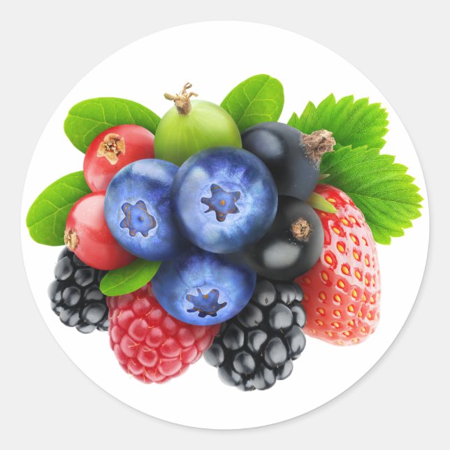 Berries mix classic round sticker (Front)