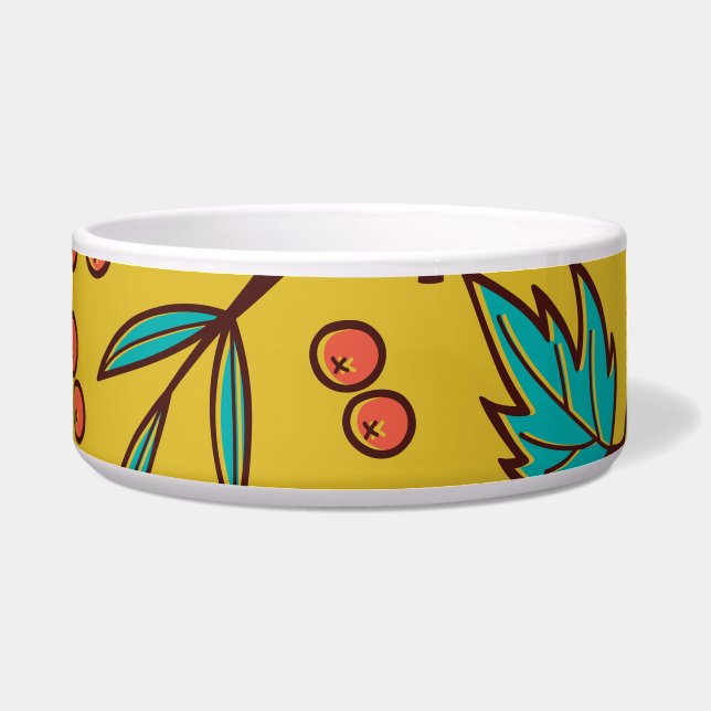 Berries on branches, seamless nature pattern. (Front)