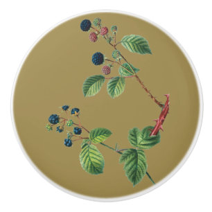 Berries on Gold Ceramic Knob
