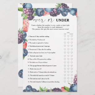 Berries - Over or under bridal shower game
