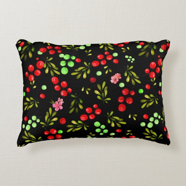Berries Pattern Accent Pillow (Front)