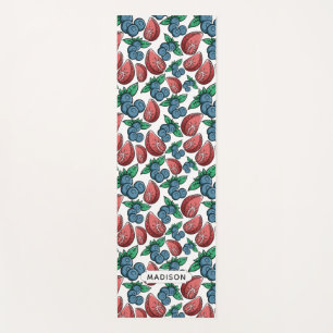 Berries Pattern custom name yoga mat