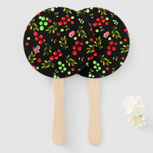 Berries Pattern Hand Fan