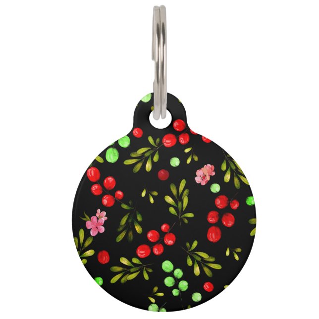Berries Pattern Pet Tag (Front)