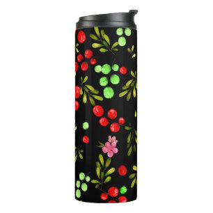 Berries Pattern Thermal Tumbler