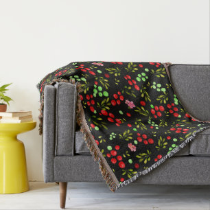 Berries Pattern Throw Blanket