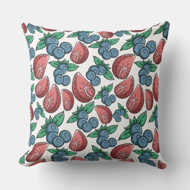Berries Pattern throw pillows (Front)