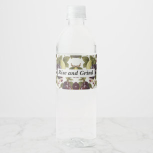 berries pattern water bottle label
