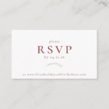Berries rouges Dusty et carte RSVP de mariage Feui