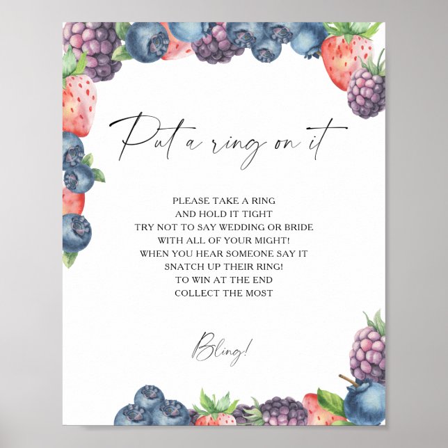 Berries - spring put a ring on it game poster (Front)