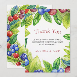Berries Strawberry Berry Sweet Baby Shower Thank You Card