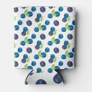 Berries Vintage Blueberry Bilberry Illustration Can Cooler