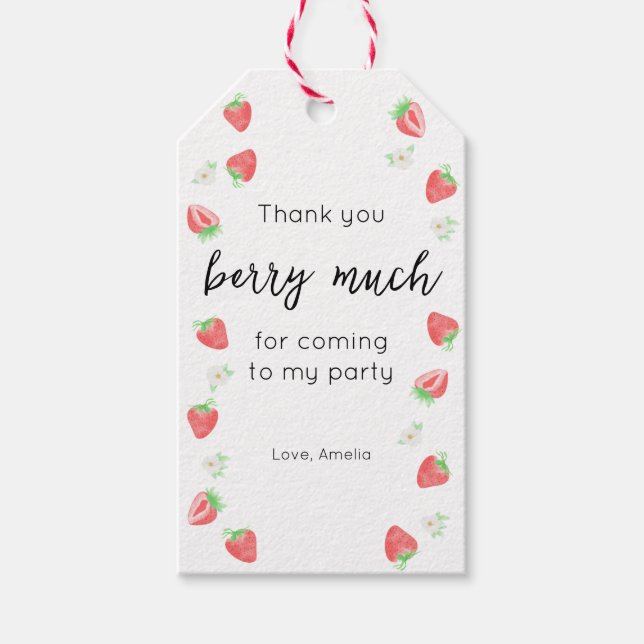 Berry 1er anniversaire | étiquette cadeau de remer (Devant)