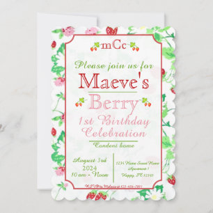 Berry 1er Anniversaire Invitation