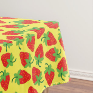 Berry 1st Birthday Cute Strawberry Colourful Mod Tablecloth