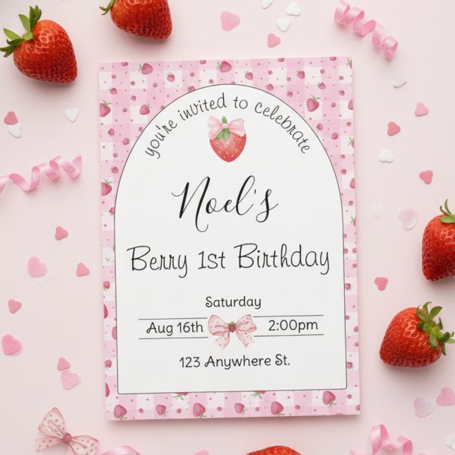 "berry 1st birthday" first birthday invitation (Creator Uploaded)