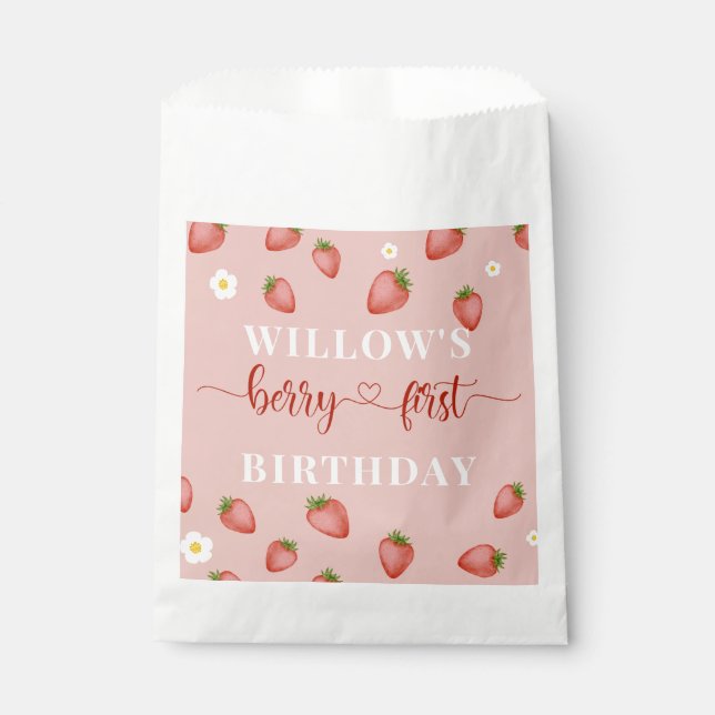 Berry 1st Birthday Party Favors – Sweet Keepsakes  Favour Bag (Front)