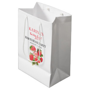 Berry 1st Birthday Party Strawberry fruit Summer Medium Gift Bag