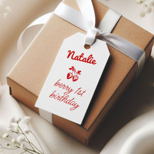 Berry 1st Hand Written Drawn Strawberries Birthday Gift Tags