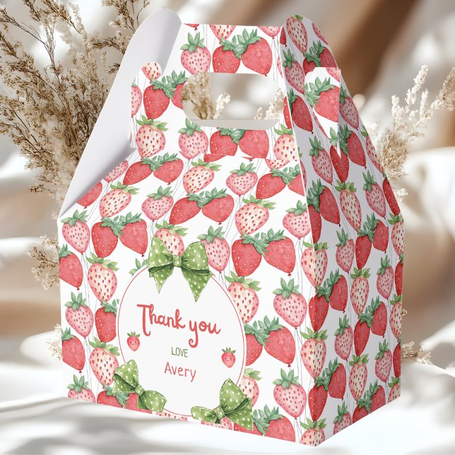 Berry 2nd Birthday Strawberry Party  Favor Box (Creator Uploaded)