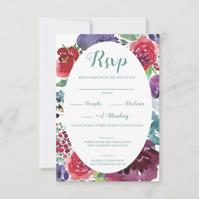 Berry Adoration RSVP Card (Front)