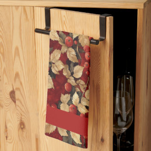 Berry and Leaf Pattern Kitchen Towel