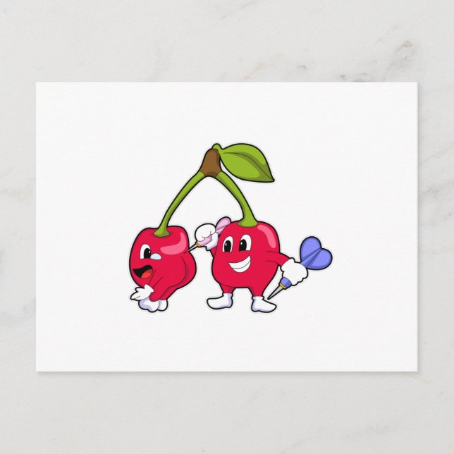 Berry at Darts with Dart Postcard (Front)