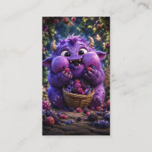 Berry Bandit Cute Monster Fantasy Woodland Art Business Card