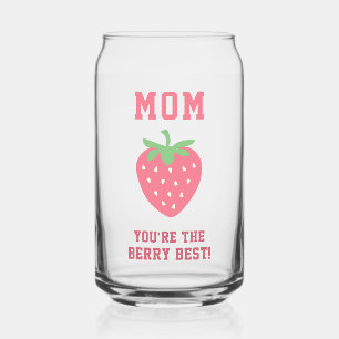 Berry Best Mom Strawberry Can Glass