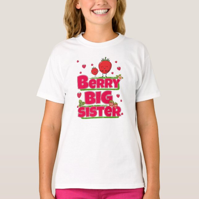 Berry Big Sister - Cute Strawberry Pun T-Shirt (Front)