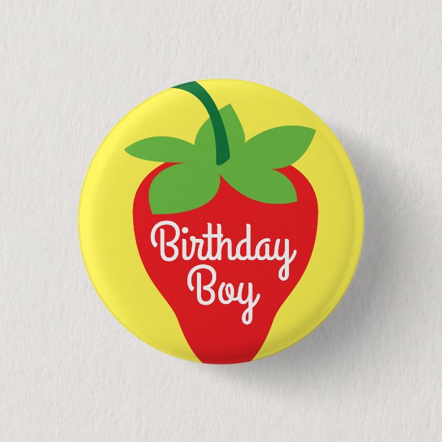 Berry Birthday Cute Strawberry Kid's 1 Inch Round Button (Front)