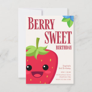 Berry Birthday Strawberry Party Invitation