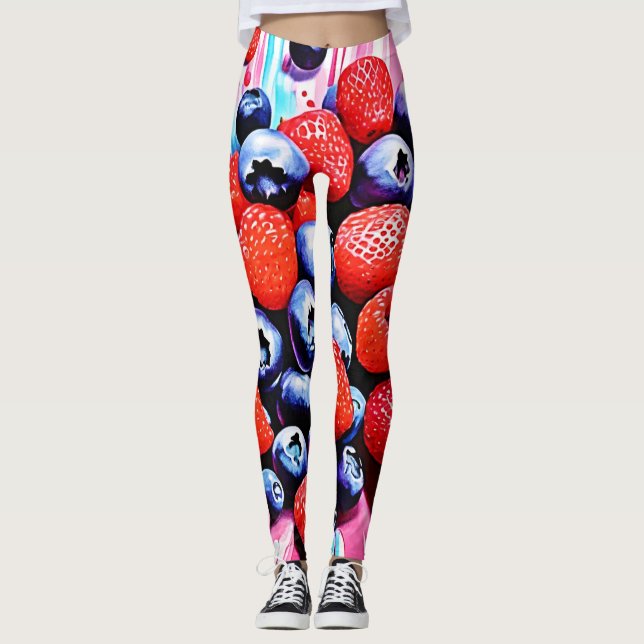 Berry Blast: Fruity Fun Leggings (Front)