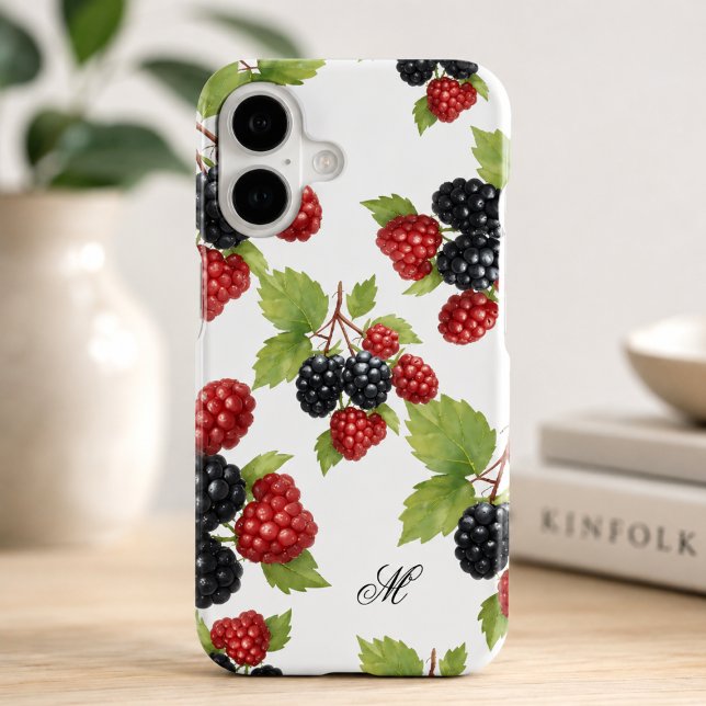 Berry Bliss Monogram Elegant Blackberry Rasberry (Creator Uploaded)