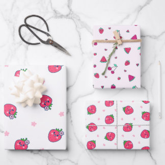 Berry Bliss Wrapping Paper Set - Sweet and Fun 